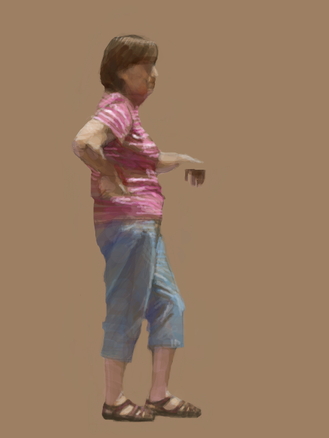 Woman in a Pink T-Shirt