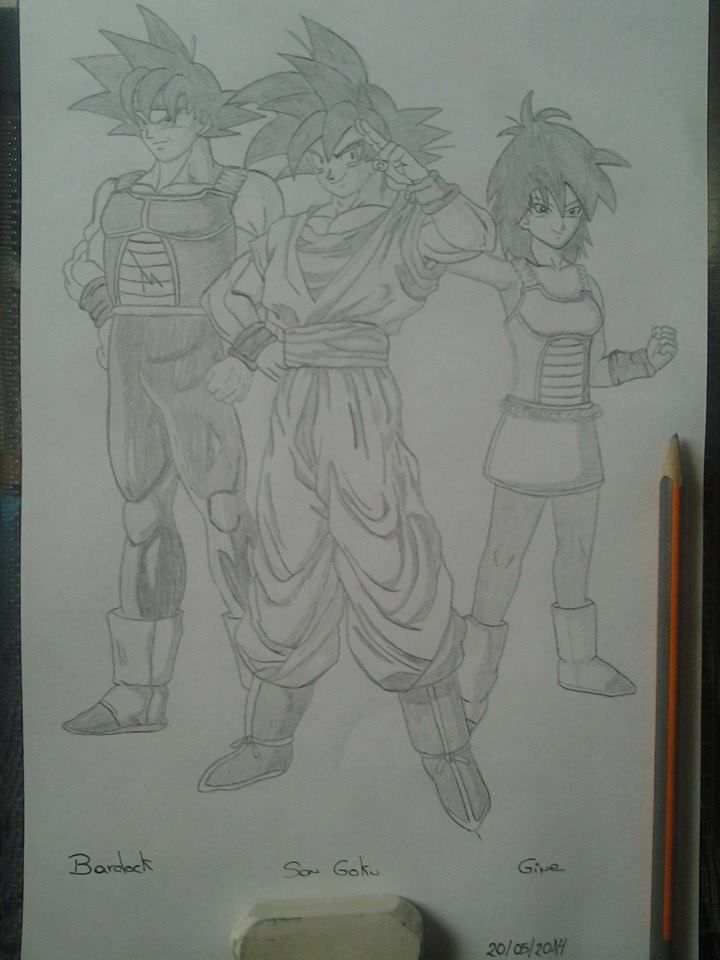 Dibujo Bardock, Goku y Gine by adarocas on DeviantArt