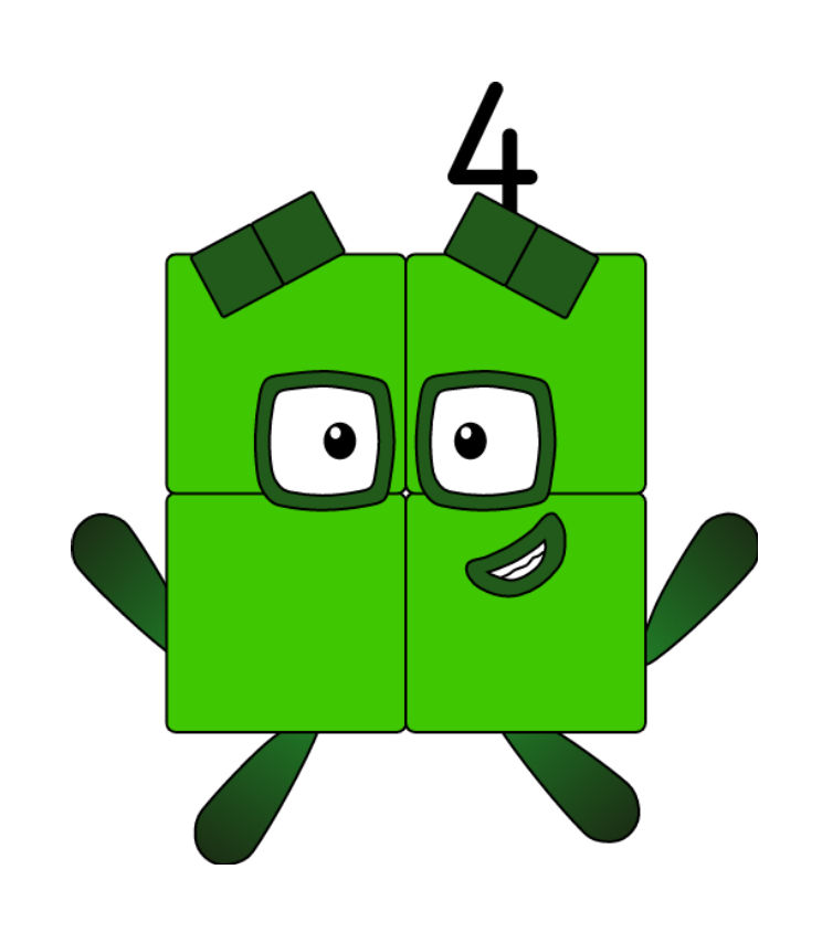 Numberblock Four (ToonJune) by BluShneki522 on DeviantArt