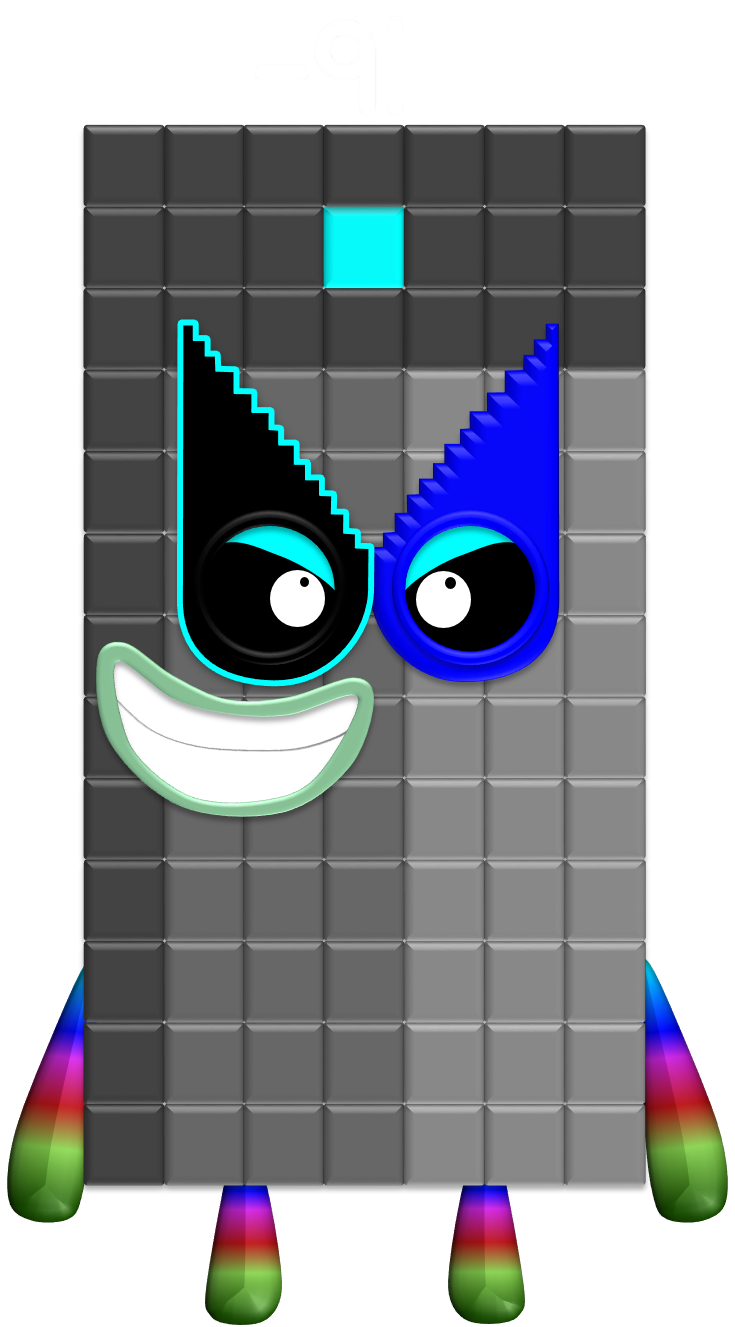 Number Block Negative Three Numberblocks Villain: Negative Ninety-One by BluShneki522 on DeviantArt