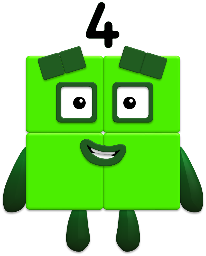 Numberblock Four (with my updated rigs) by BluShneki522 on DeviantArt