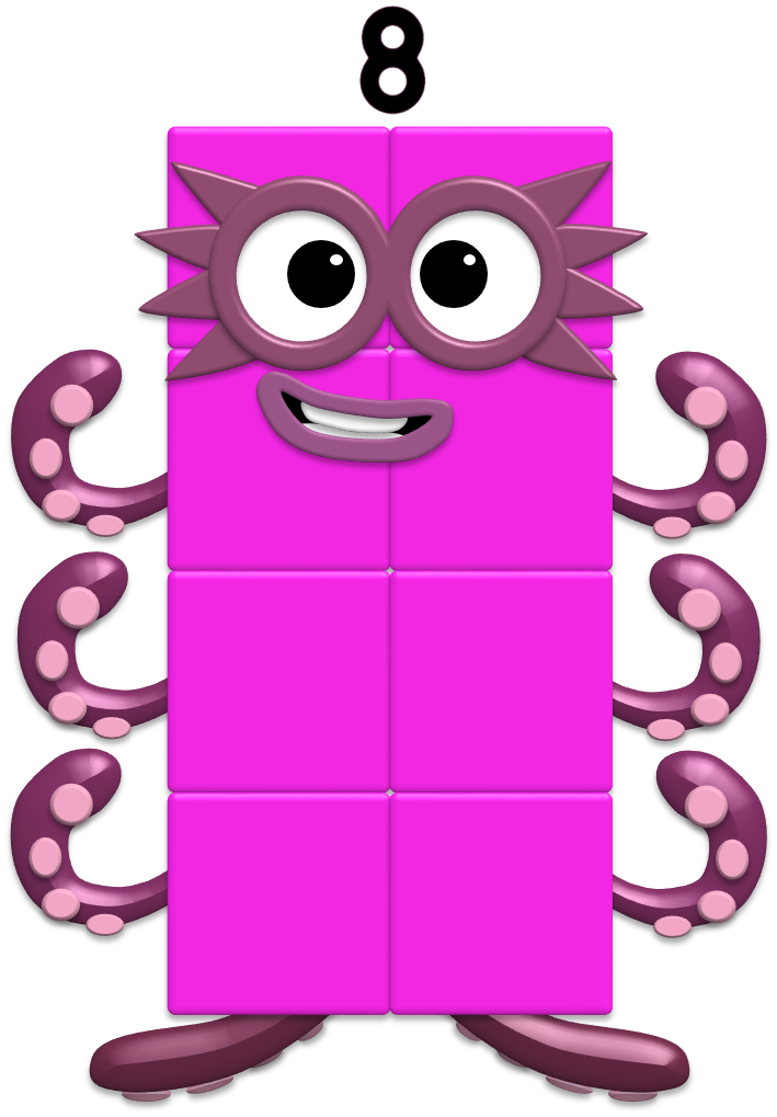 Numberblock Eight (with my updated rigs) by BluShneki522 on DeviantArt