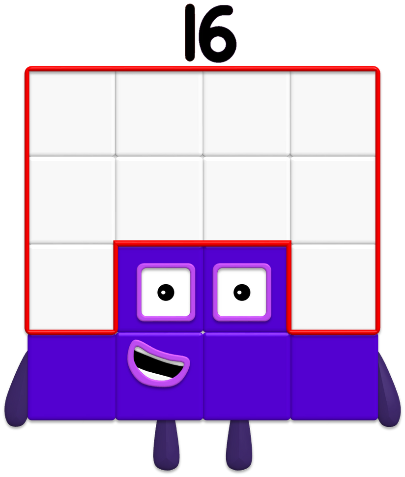 Number Blocks Rigs Model Numberblock Sixteen (with my updated rigs) by BluShneki522 on DeviantArt