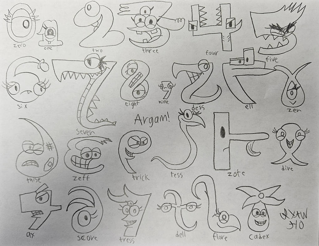 Argam-a-venture Numbers Concept Art by BluShneki522 on DeviantArt