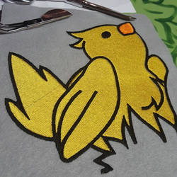 Yellow Fantasy Bird Embroidery
