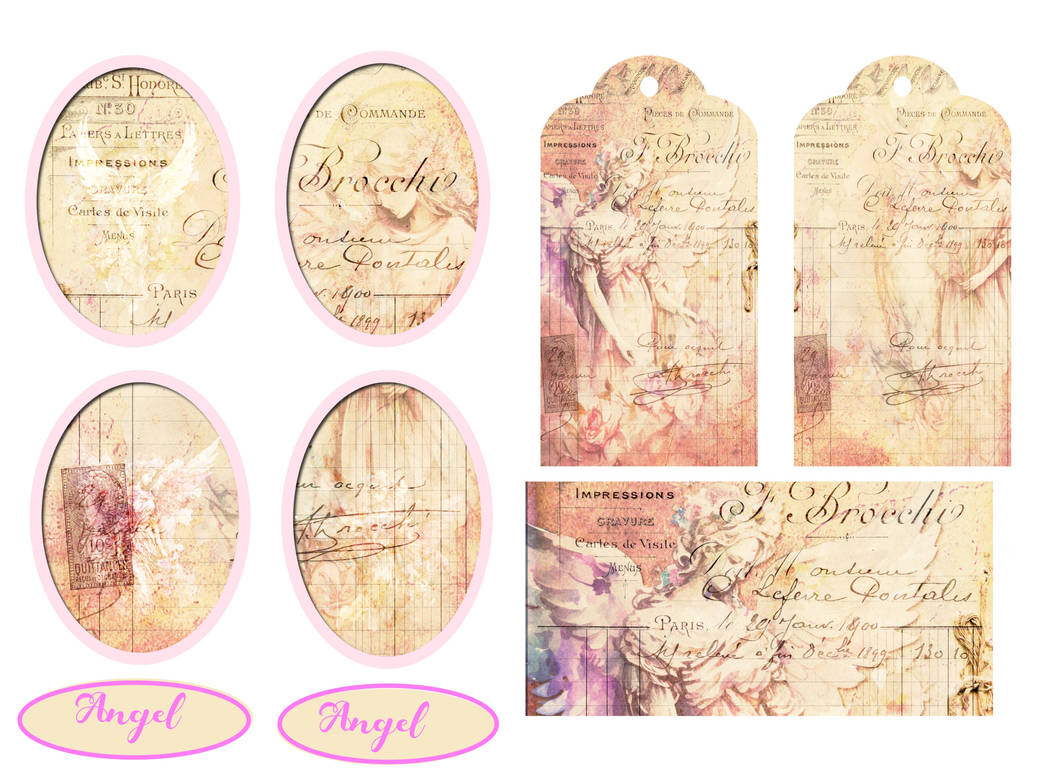 Angel Pattern Label Angel Tags by Eclecticmarty on DeviantArt