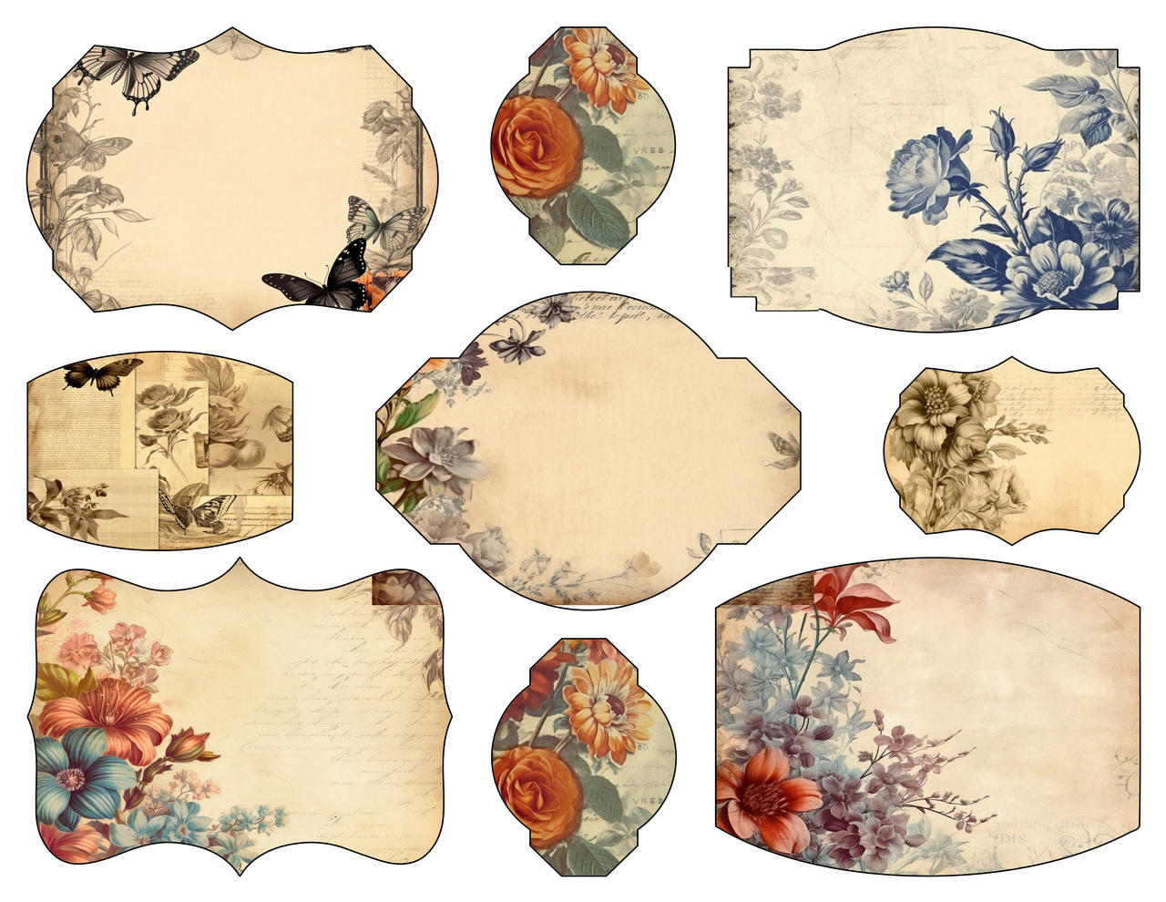 Journal Pages Floral Labels by Eclecticmarty on DeviantArt