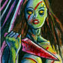 The Angry Princess from 13 Ghosts sketch card