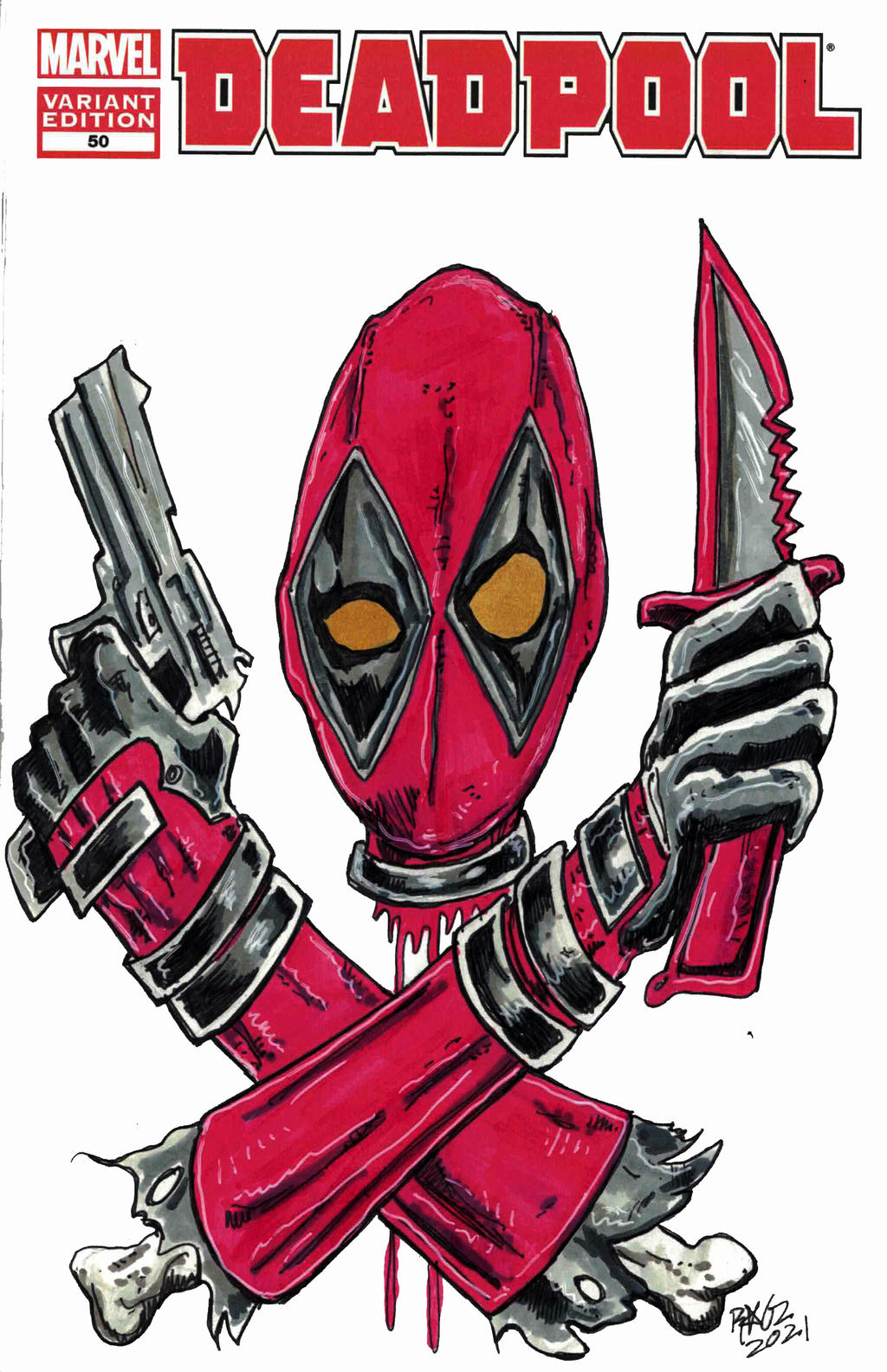 Deadpool Sketch Cover Crossbones