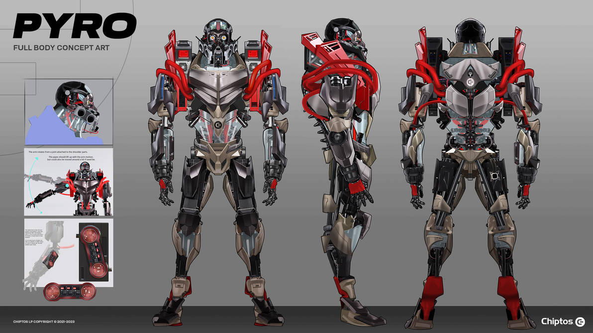 Chiptos X Pyro Gas Mask Fire Robot Character by chiptosx on DeviantArt