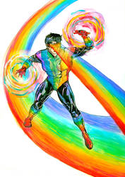 Rainbow Raider - watercolor experiment