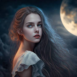 Beautiful Girl Under The Moon