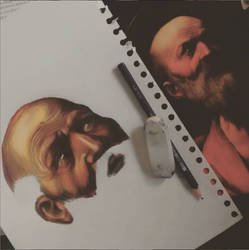 caravaggio study - pencil crayon