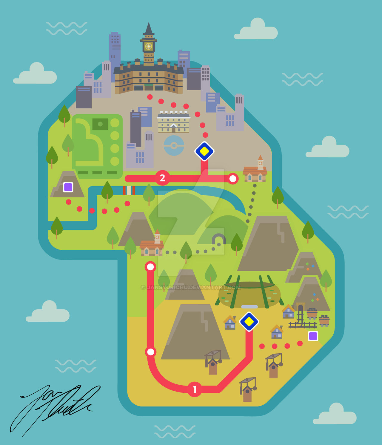 Demonstration: Galar Map Pieces by JanSyurichu by JanSyurichu on DeviantArt
