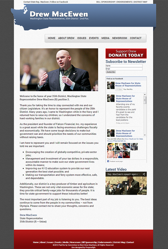 WA State Rep. MacEwen Website Design