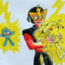 Elec Man, picachu and Mega Man