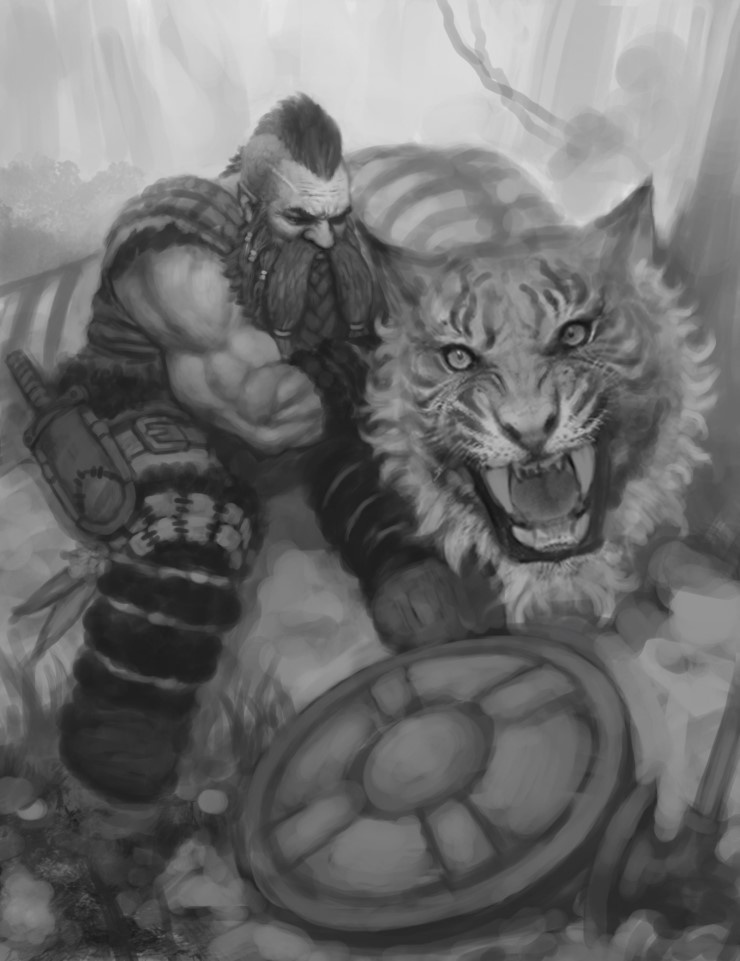 Dwarf and the tiger