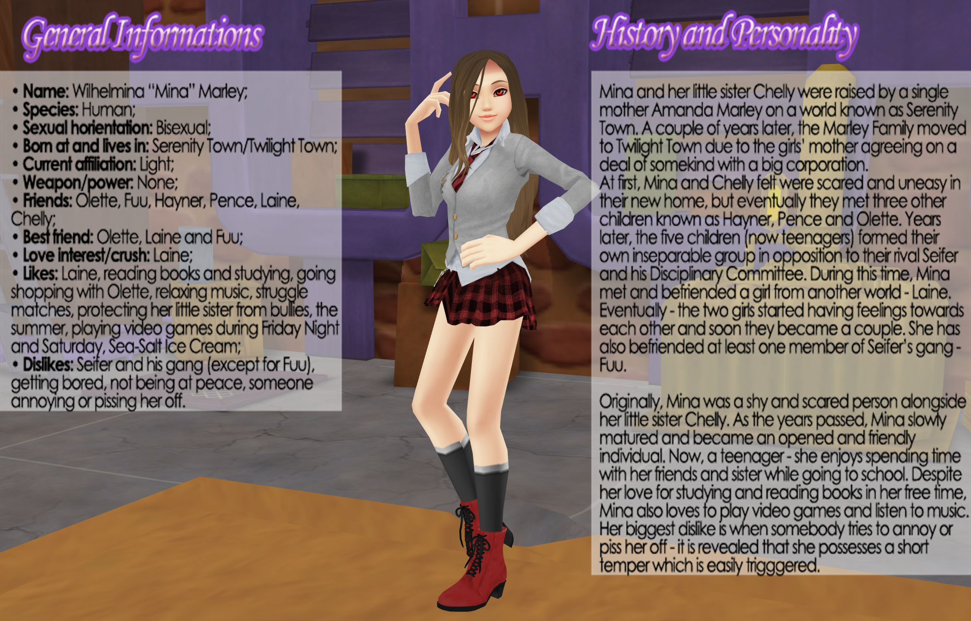 Kingdom Hearts AU - Mina Marley - Biography