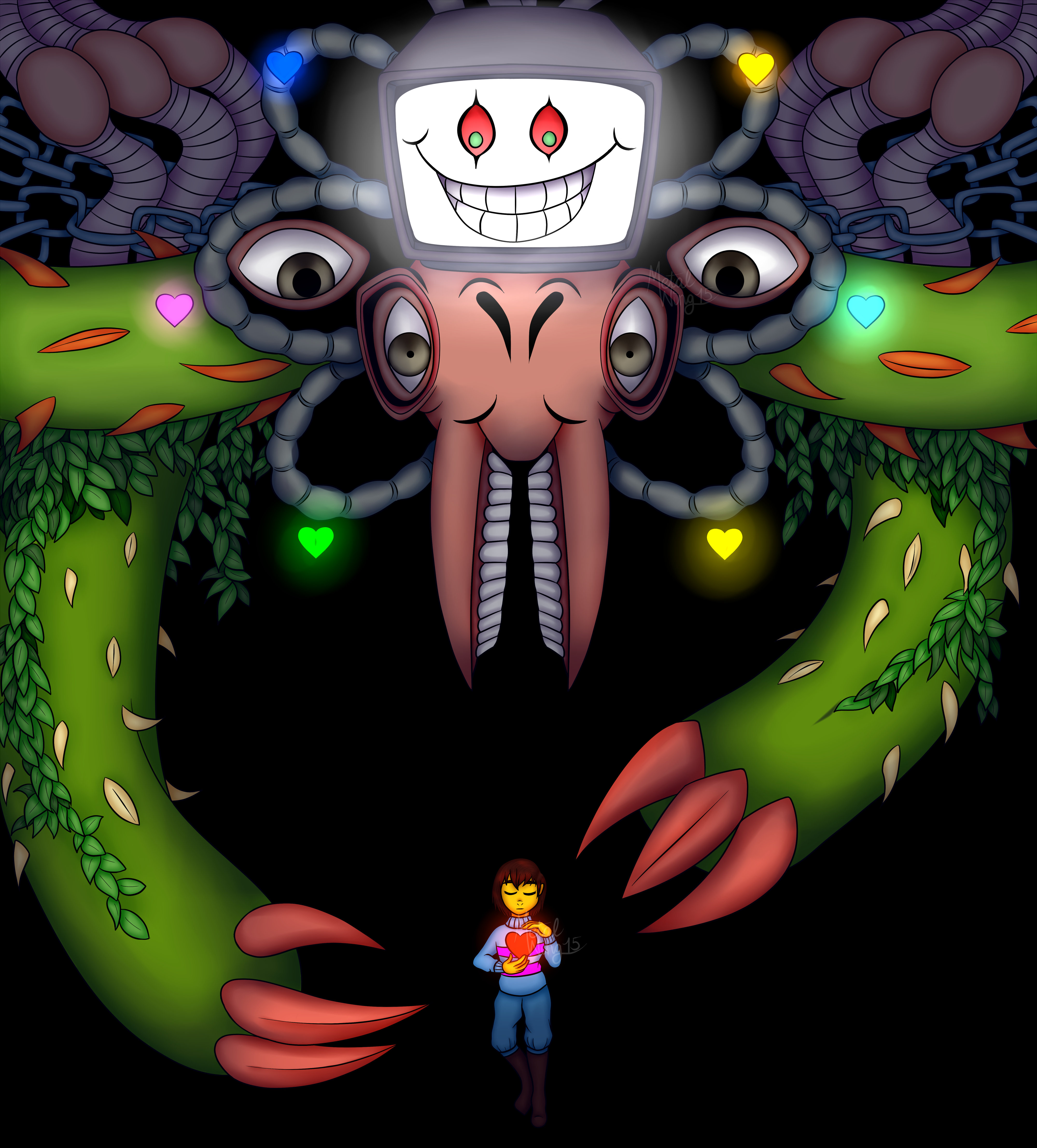 Undertale - Omega Flowey Boss Fight (Frisk vs Flowey) 