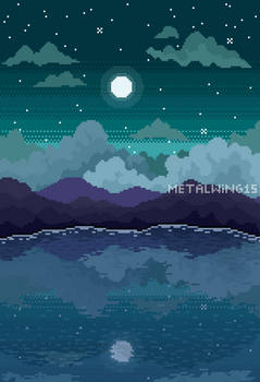 Pixel Mountain Lake