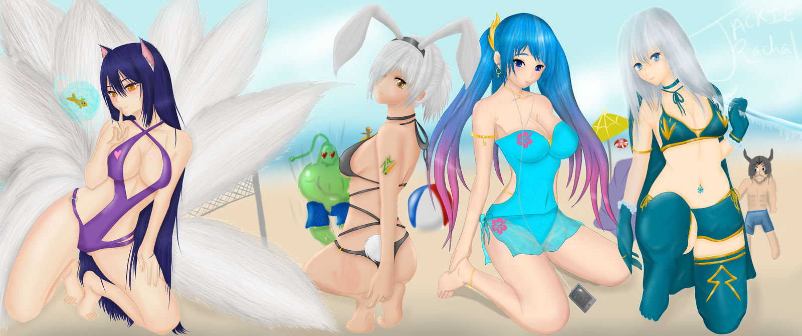 Ashe Riven Ahri Sona Swimsuit