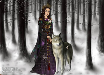 wolf with girl