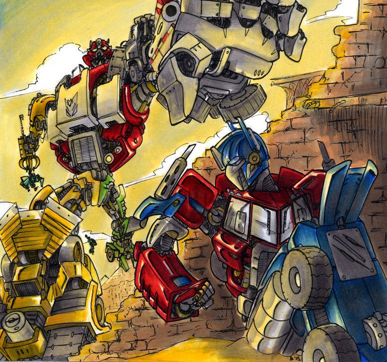 Optimus Prime vs Devastator V2