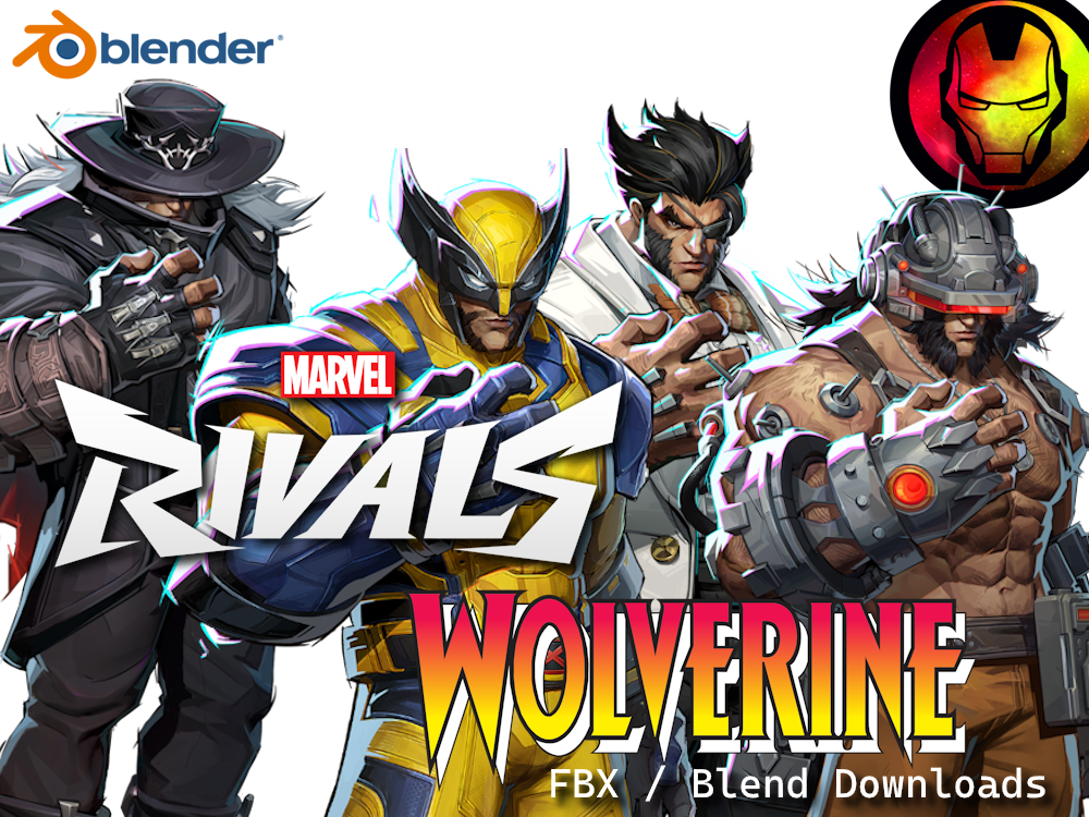 Wolverine High Poly Rivals Wolverine Rivals Collection (FBX / Blend Download) by JTIron625 on ...
