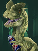 Dilophosaurus Barbasol Can