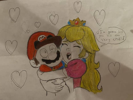 Peach is gonna love Mario till the end (Sketch)