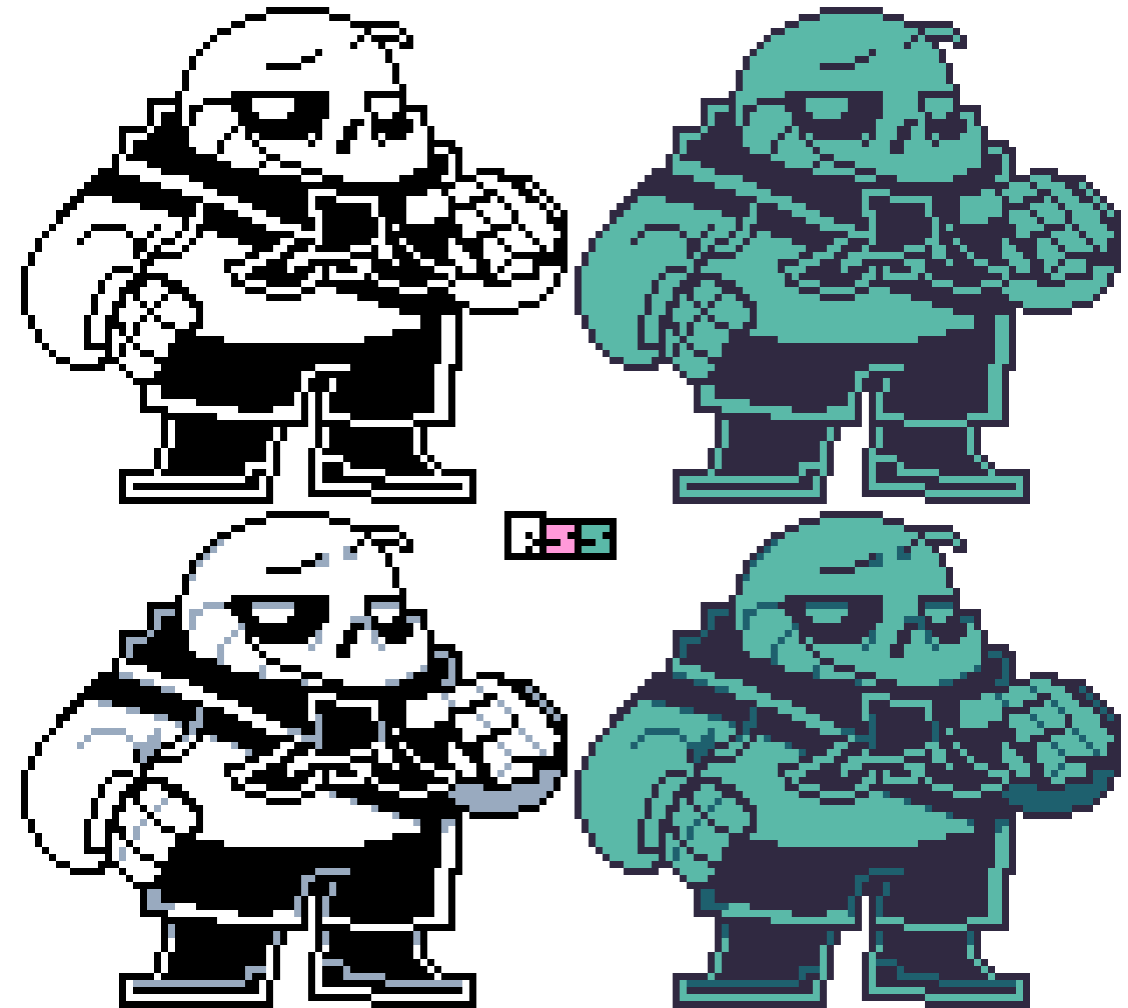 Sans Deltarune Battle Sprite (Unofficial) by verydapperyesiam on