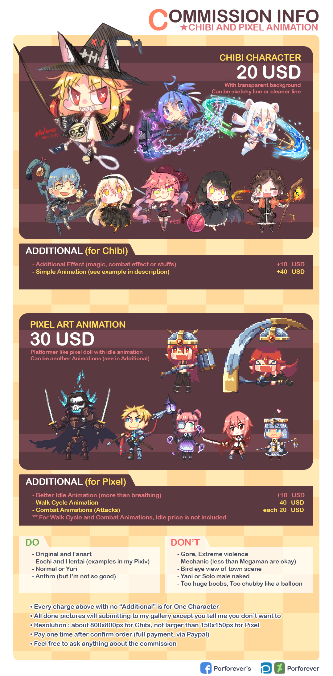 Commission Info - Chibi and Pixel Animation