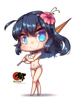 Chibi Bikini Girl - Umbrella