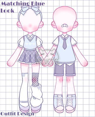 (Outfit Design) Matching Blue Outfits