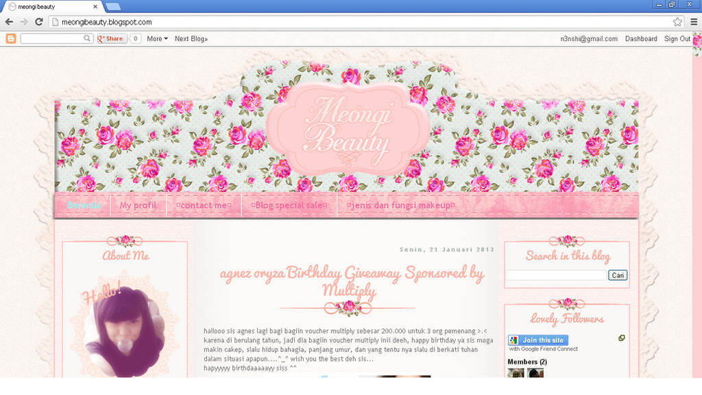 Pink Blog Emplae Pink floral blogger template by annensi on DeviantArt
