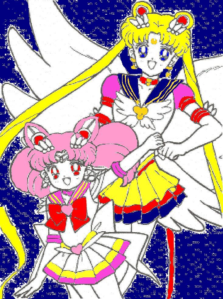 Sailor Moon and Chibi Moon