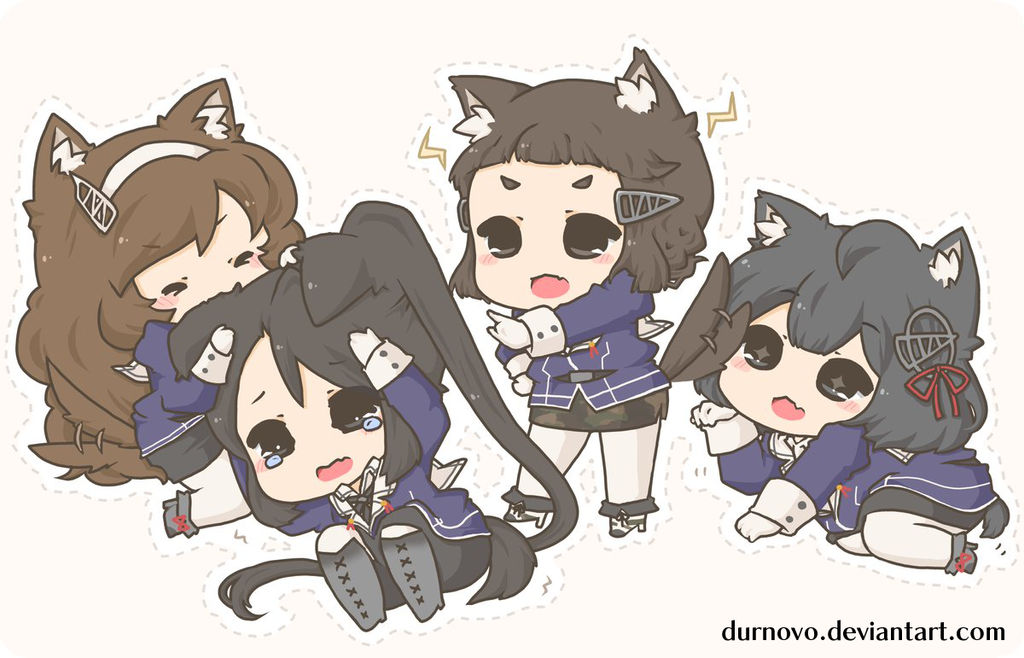 Myoko Sister Cat Playing by durnovo on DeviantArt