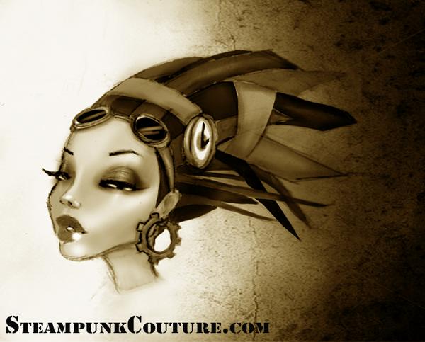 Steampunk Hair Falls Portrait