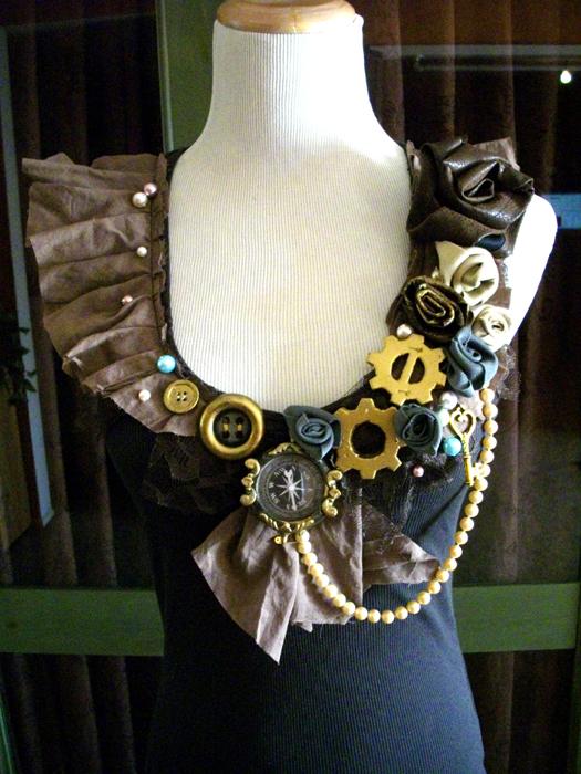 OOAK steampunk button top