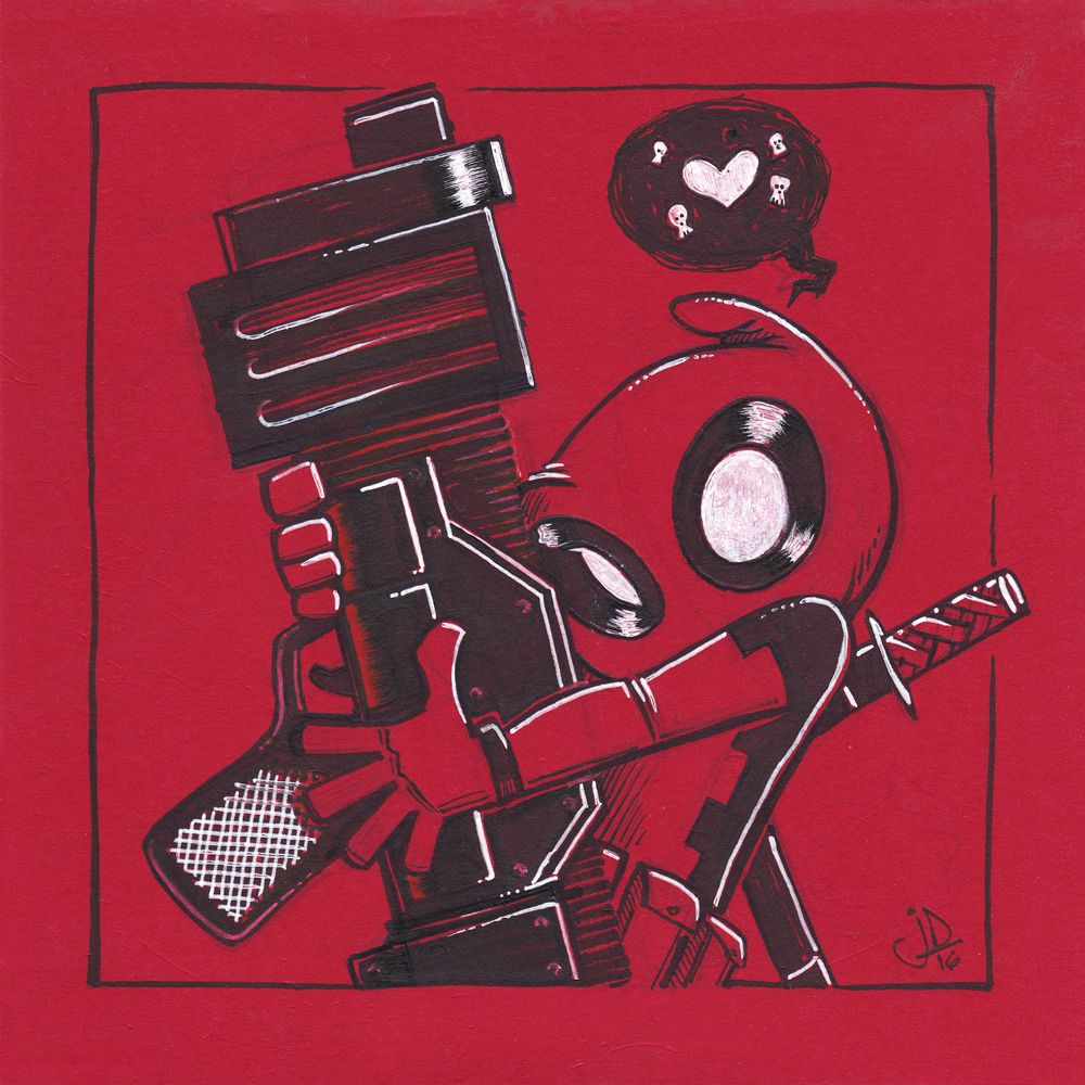Chibi Deadpool Loves Big Bertha by joelduggan