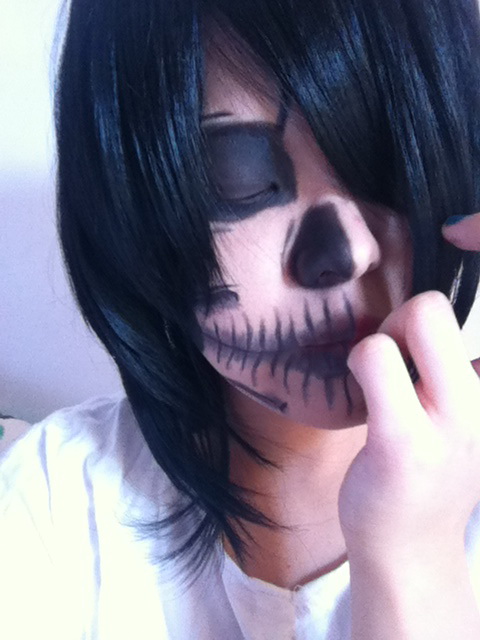 Half Skeleton Makeup Test