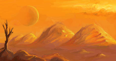 Sci-fi planet sketch