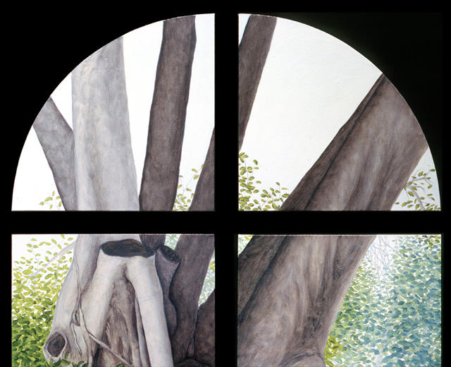 Oil-painting-realistic-tree-window-shaped-canvas-( by Wheatking62 on ...