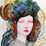 Watercolor Mystique eyes in crown