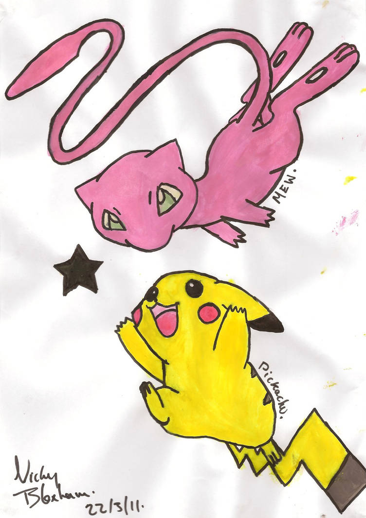 Mew and pickachu by Naruto-vickybloxham on DeviantArt