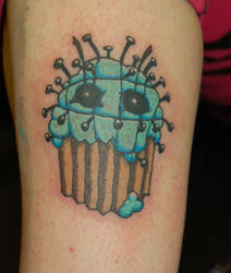 pinhead cupcake tattoo by yayzus