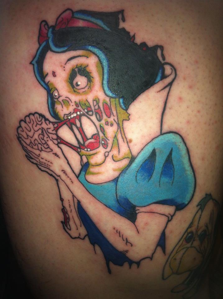 Snow white zombie tattoo