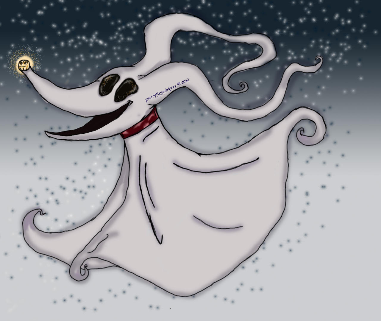 Zero (Ghost Dog) A Nightmare Before Christmas by PrettyLilPsychoKitty