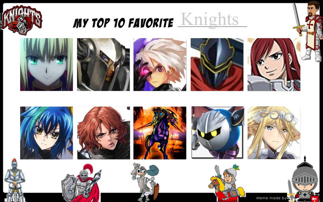 Knight Clan Ranking My Top 10 Favorite Knights by artdog22 on DeviantArt
