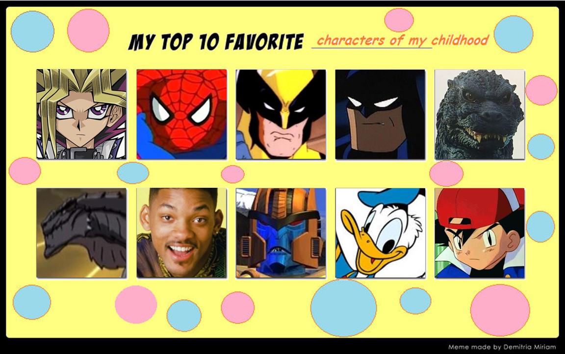 My Top 10 Favorite Characters of my Childhood by artdog22 on DeviantArt